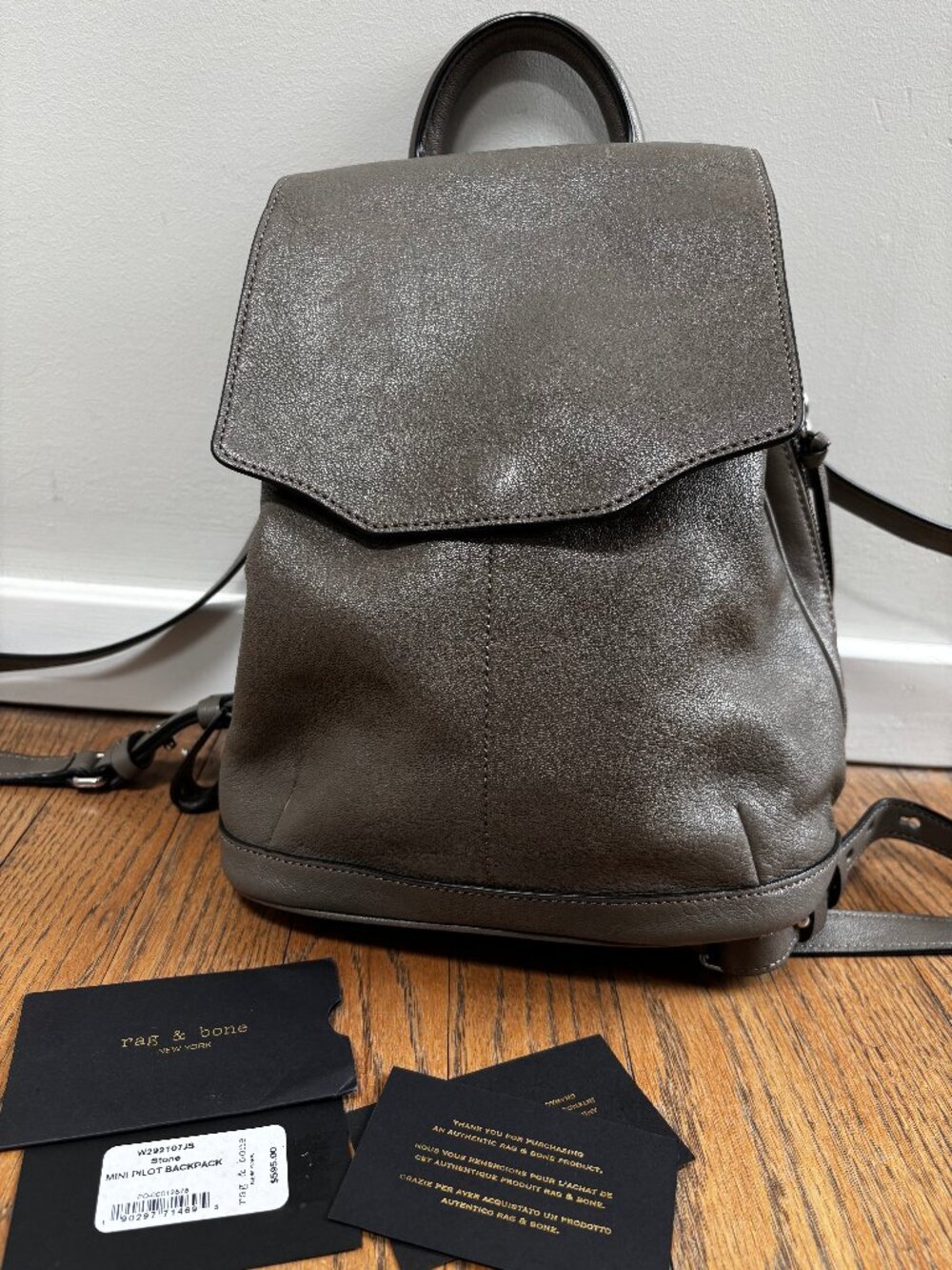 Rag & Bone Mini Pilot Backpack Leather Adjustable Strap